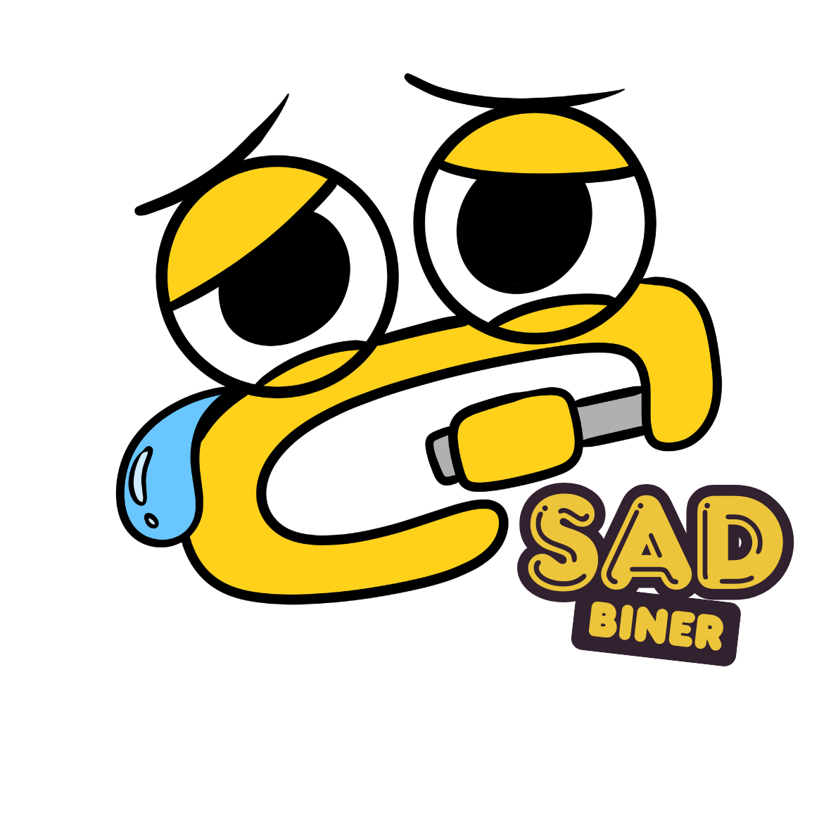 Happy Biner Sticker - Sad Emoji