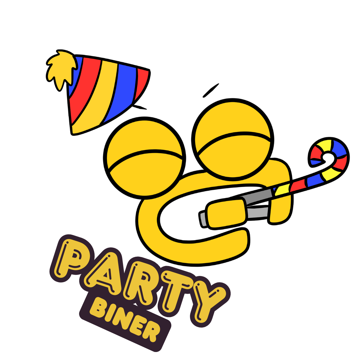 Happy Biner Sticker - Party Emoji